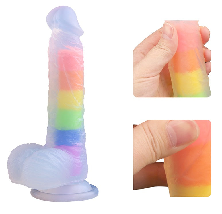 Dildo Jelly Multicolor Con Base Adherente - vista principal