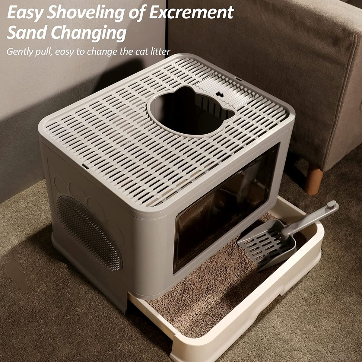 Caja de Arena Plegable para Gatos - Portátil y Fácil de - detalle adicional