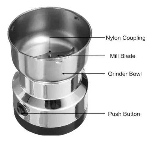 Molino Moledor de Cafe Electrico Mini - Acero Inoxidable 50-100g