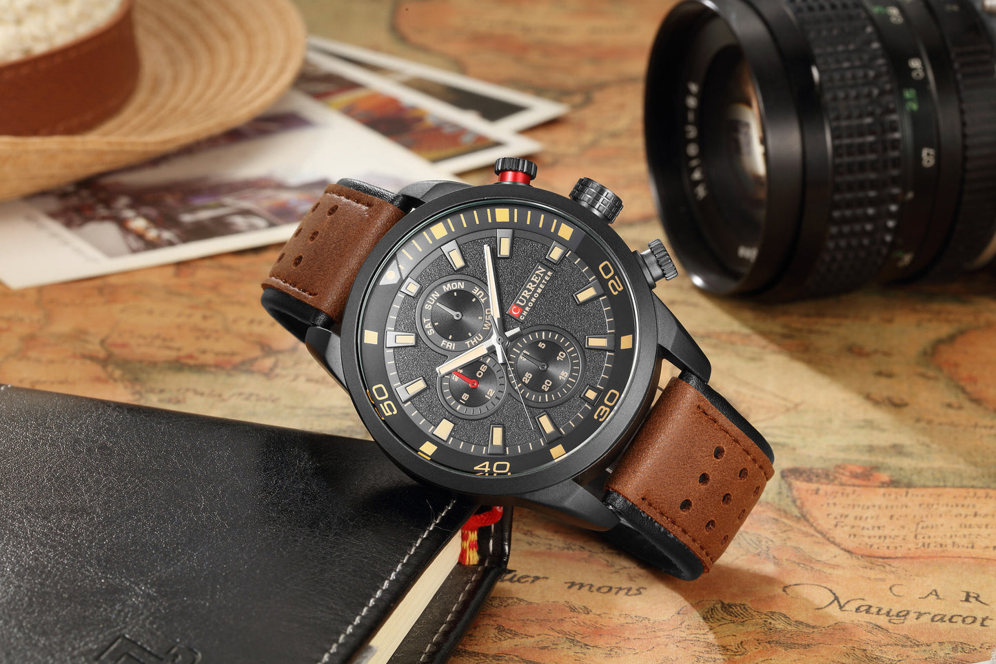 Reloj Curren 8250 — Cuero Premium, Estilo Clásico para Hombre