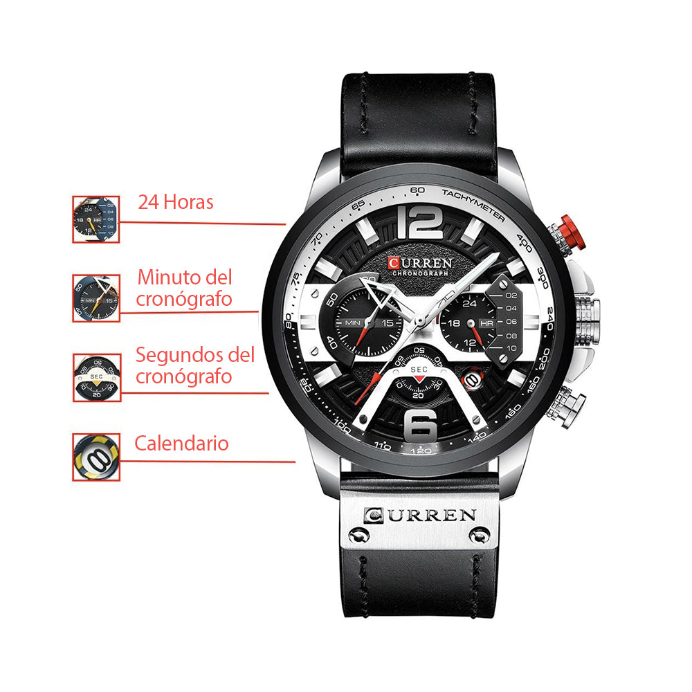 Reloj Curren 8329+ — Edición Premium Cuero y Acero