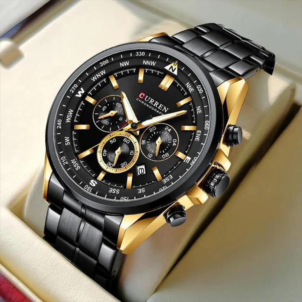 Reloj Curren 8399 — Todo Acero Inoxidable para Hombre