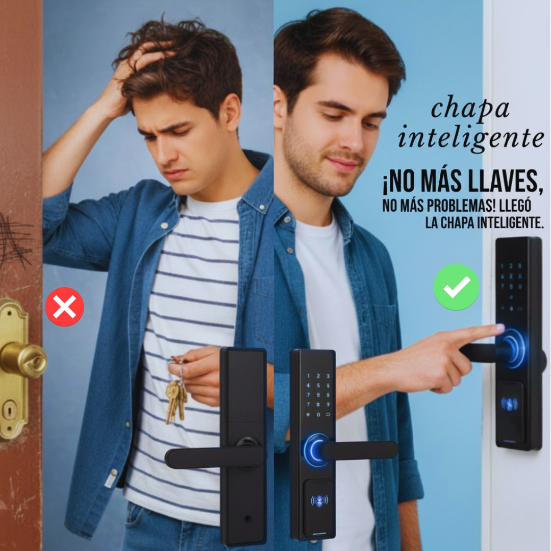 Cerradura Inteligente WiFi 5 en 1 — Acceso por Huella, Código, App y Más