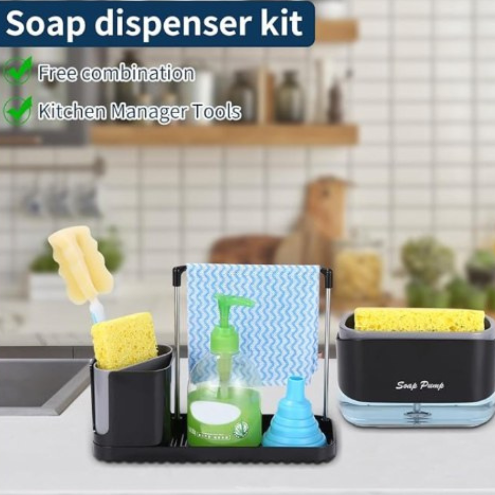 Dispensador de Jabón Pro-Sponge para Platos: Limpieza Rápida y Organizada en un Solo Toque