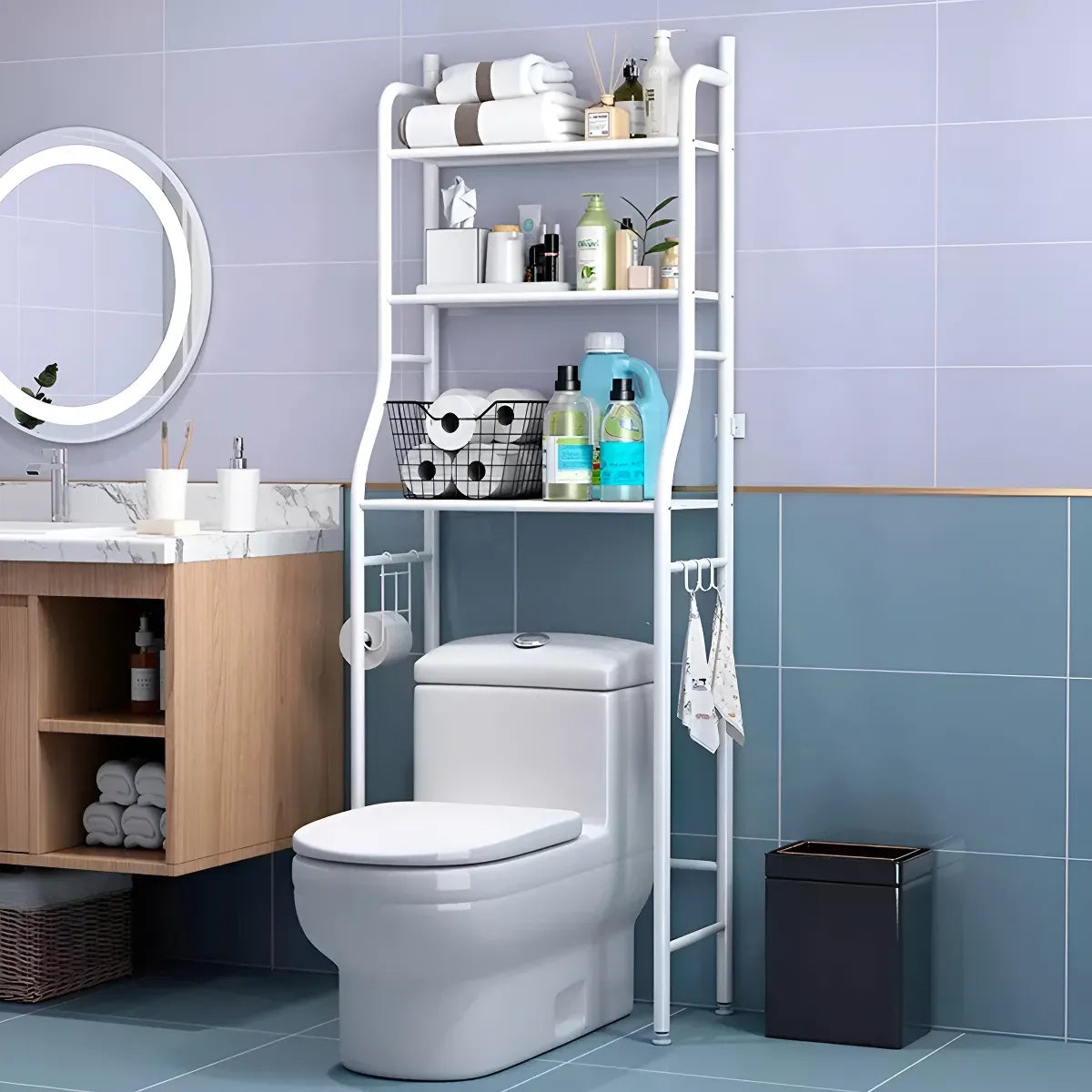 🧺 Organizador para Lavadora – Estante Metálico de 3 Niveles para tu Cuarto de Lavado