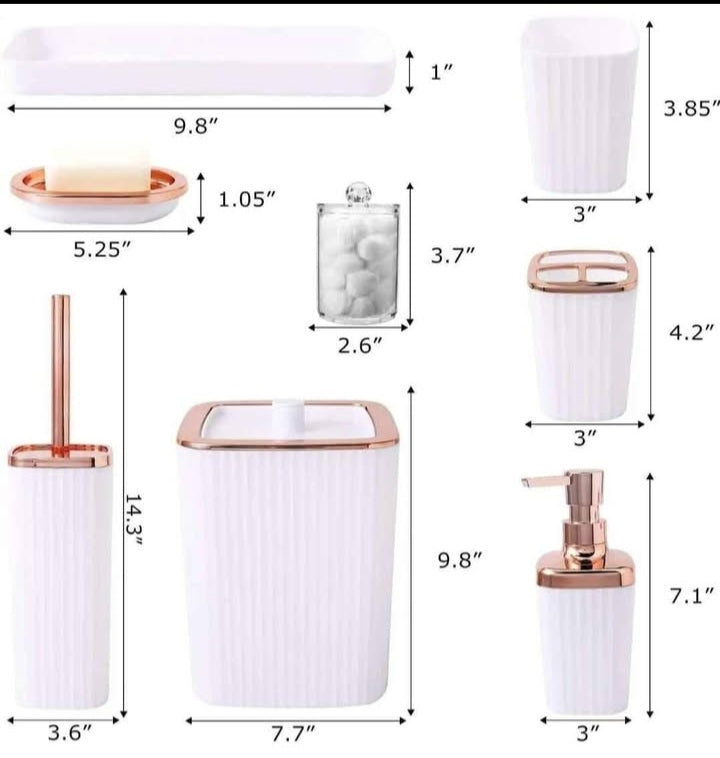 Set Completo de Accesorios para Baño — Portacepillos, Jabonera, Dispensador y más en 6 Colores