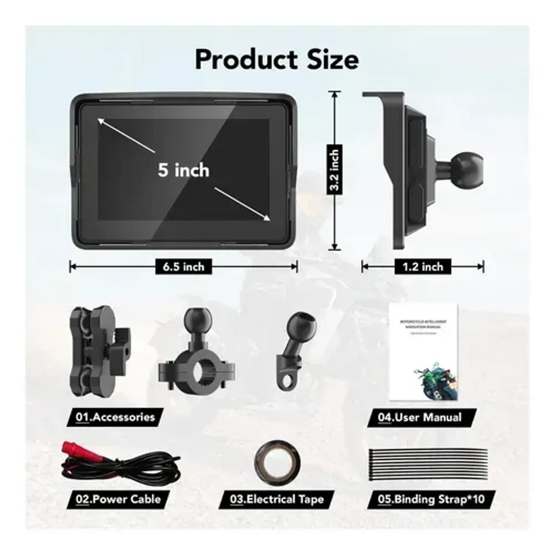 Pantalla Inteligente para Moto con Apple CarPlay y Android Auto — Navegación y multimedia HD