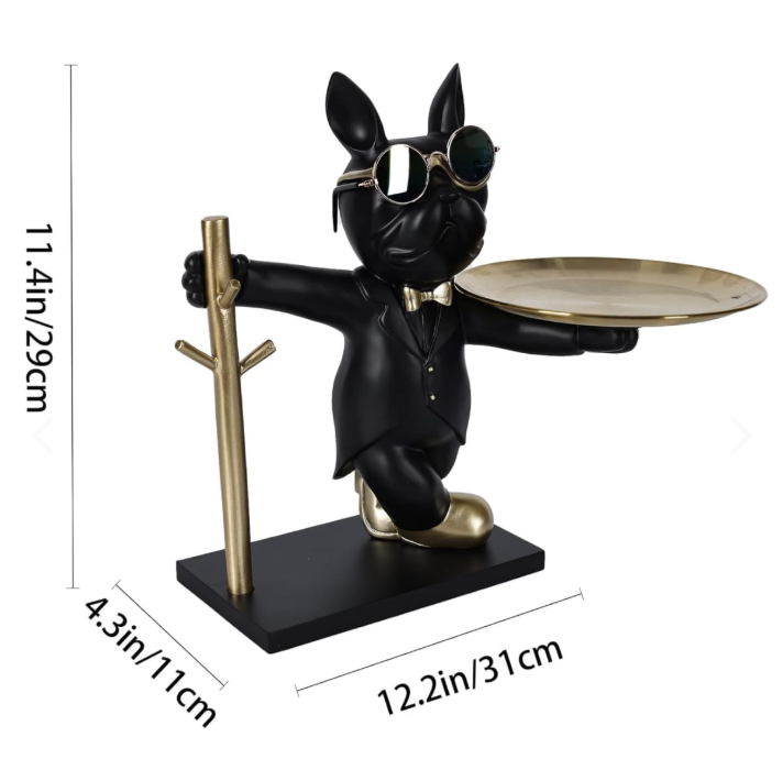 Estatua Decorativa Bulldog Francés - vista lateral