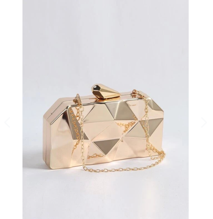 Bolso Acrylic Geométrico Dorado – Elegancia y Diseño Único