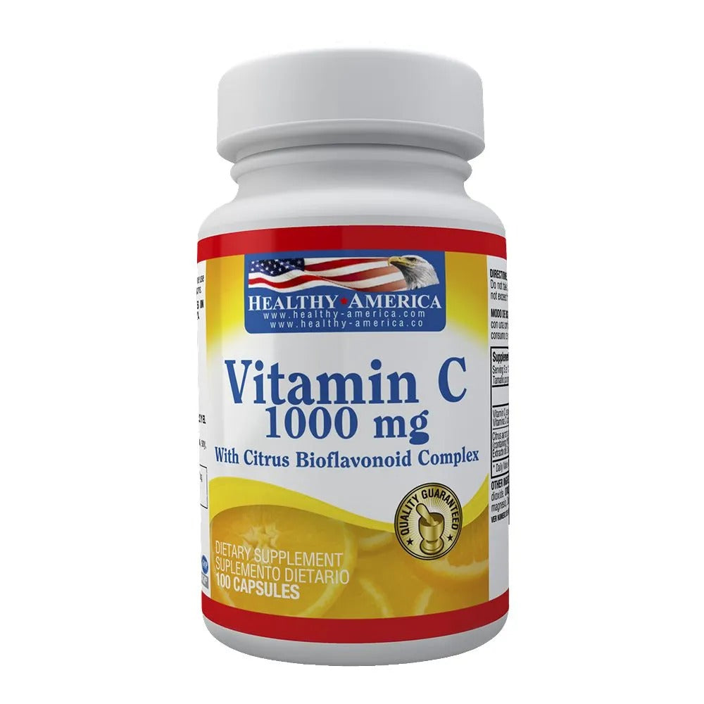 Vitamina C 1000 mg Healthy | Energía y Defensas Diarias - vista lateral
