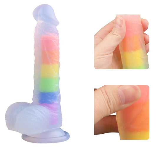 Dildo Jelly Multicolor Con Base Adherente - vista principal