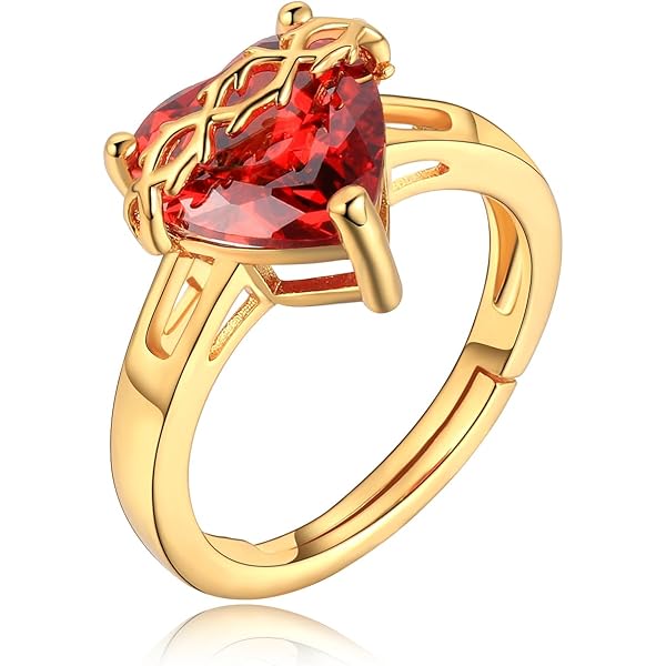 Anillo Sagrado Corazón Ajustable con Cristal Murano - vista principal