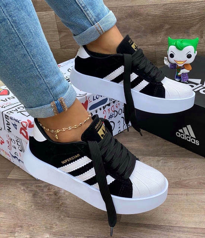 Tenis Superstar para Dama en Cuero Vegano, Tallas 35 a 40 - detalle