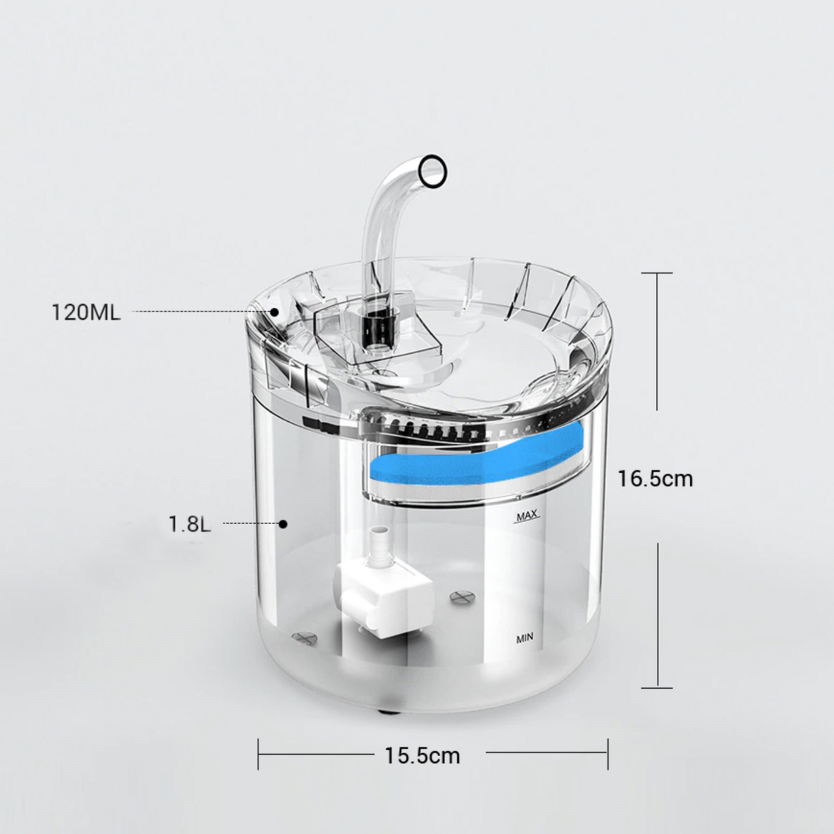 Fuente Bebedero Automático para Gatos - Agua en Circulación - detalle
