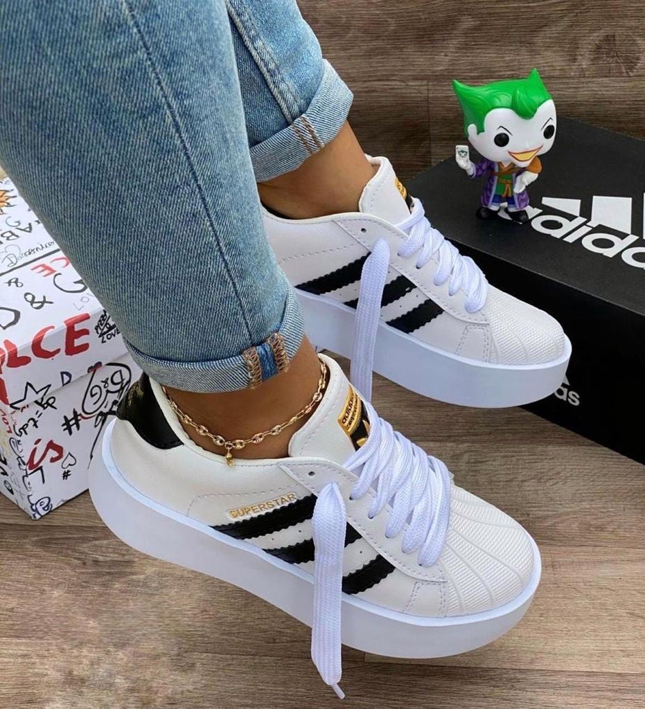 Tenis Superstar para Dama en Cuero Vegano, Tallas 35 a 40 - detalle adicional