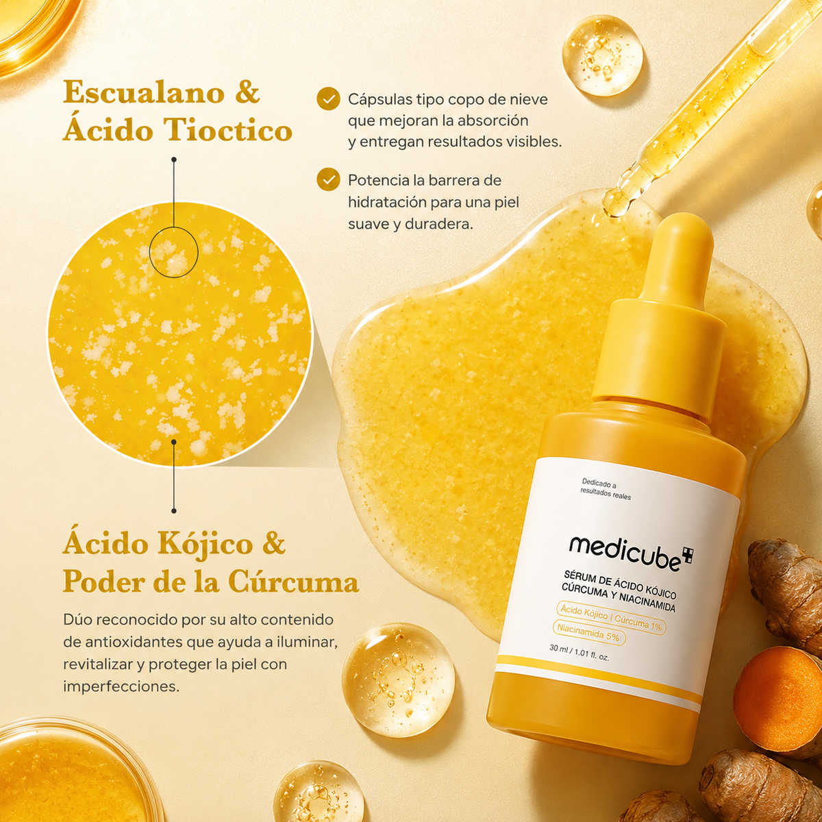 Sérum Iluminador Medicube ácido Kójico X2 – Antimanchas - vista lateral