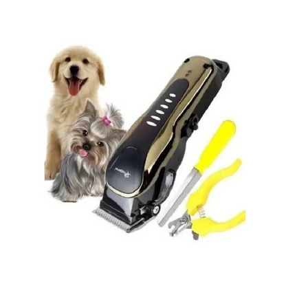 Máquina Peluquera Canina Recargable - Kit Geemy con Guías - vista lateral