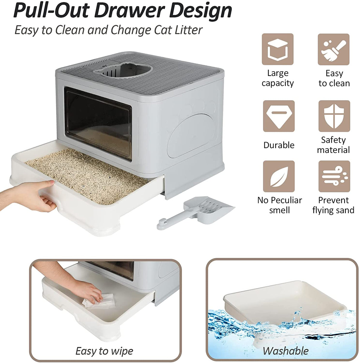 Caja de Arena Plegable para Gatos - Portátil y Fácil de - vista principal