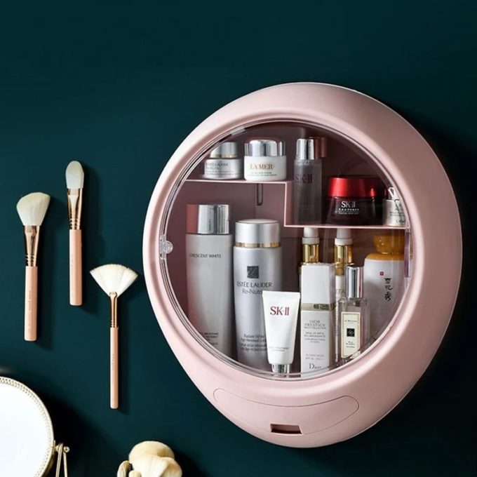 Organizador Ovalado de Maquillaje a Prueba de Polvo - vista frontal