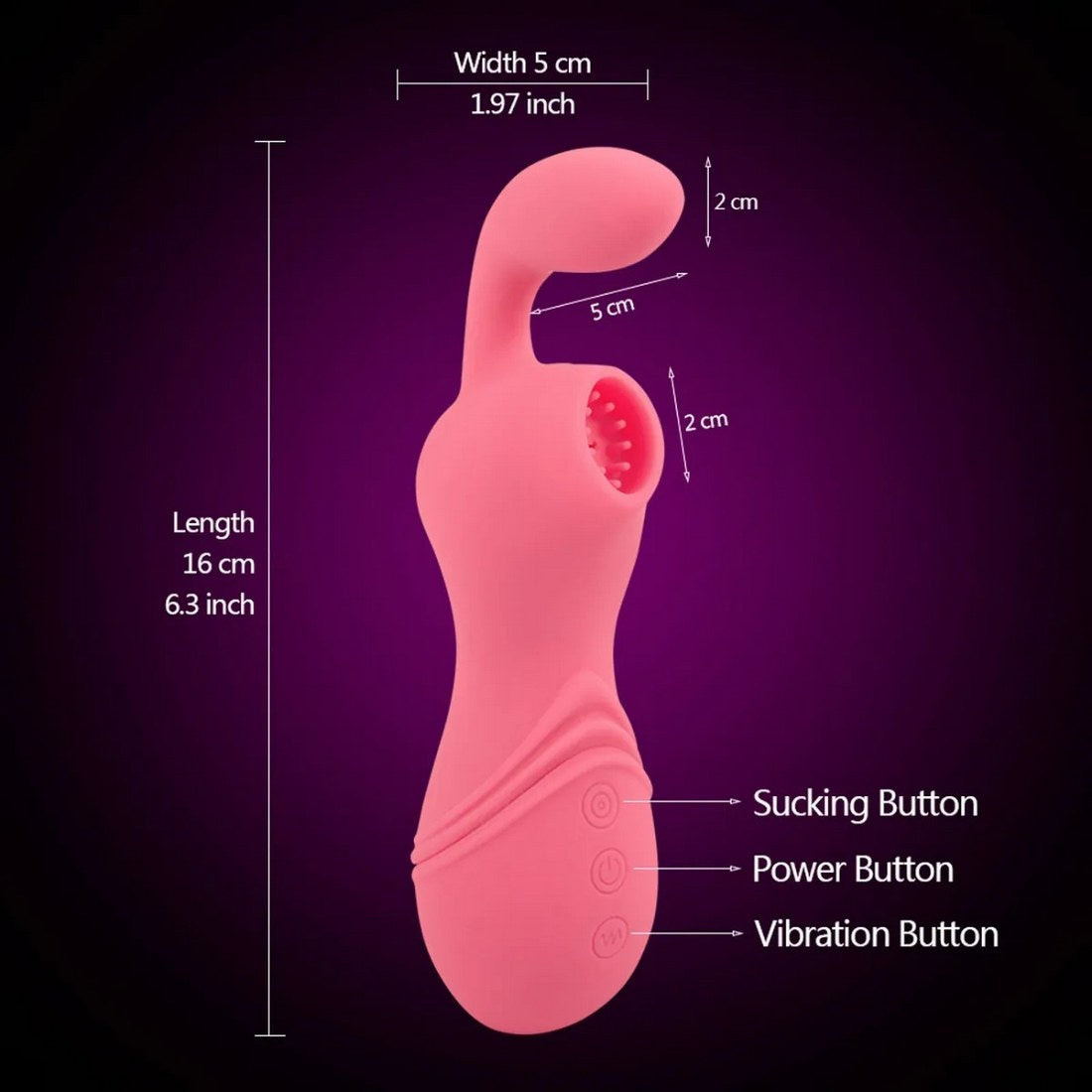 Vibrador Succionador Recargable - detalle