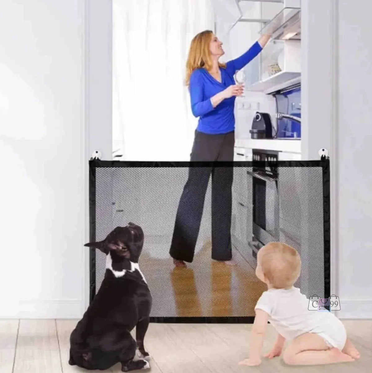 Malla Retráctil de Seguridad para Mascotas y Niños - vista alternativa