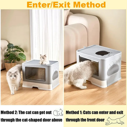 Arenero Grande Para Gatos - Espacioso y Fácil de Limpiar - detalle