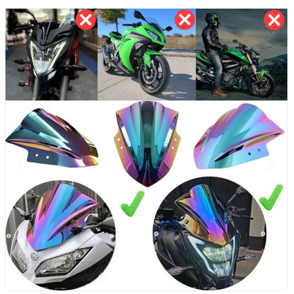 Cúpula Doble Burbuja Tornasol Para Moto - vista lateral
