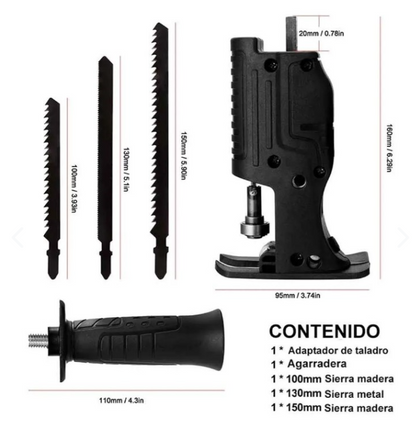 Convertidor de Taladro a Sierra Caladora | Accesorio Universal
