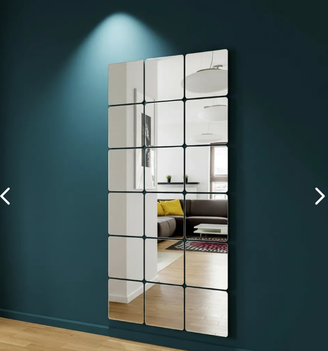 Espejos Acrílicos Adhesivos Cuadrados x25 – Decoración - vista frontal