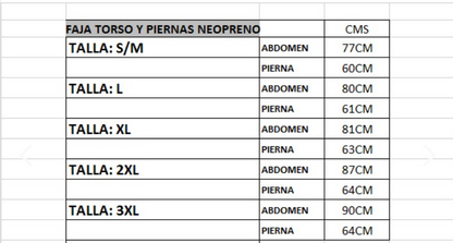Faja Torso y Piernas Neopreno | Sudoración Intensiva para Fitness