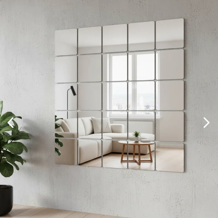 Espejos Acrílicos Adhesivos Cuadrados x25 – Decoración - vista principal