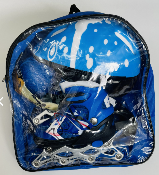 Patín Recreativo Kit Azul T:31-38 | Ajustable 4 Tallas