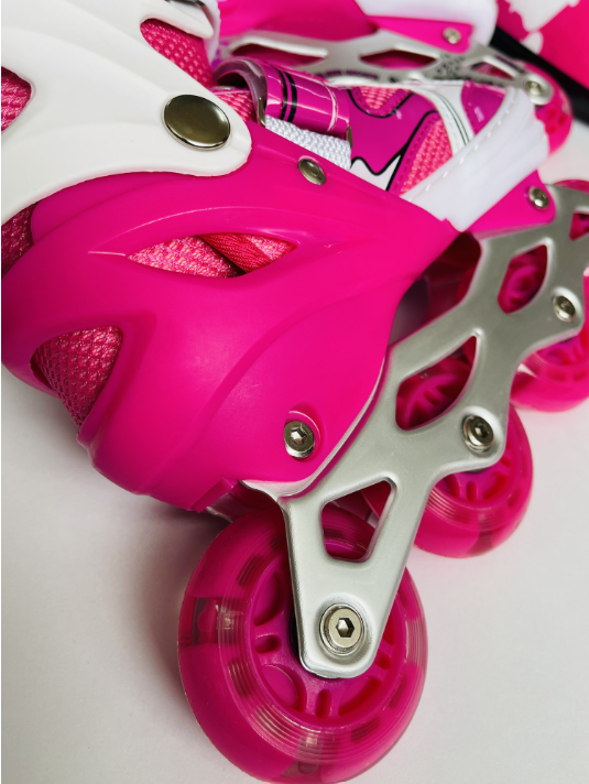 Patín Recreativo Kit Fucsia T:31-38 | Ajustable 4 Tallas