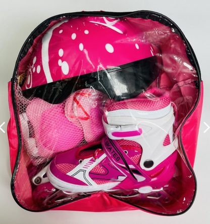 Patín Recreativo Kit Fucsia T:31-38 | Ajustable 4 Tallas