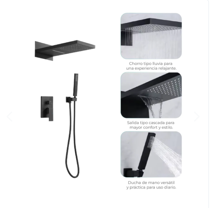 Kit Regadera Ducha Rectangular Con Mangu