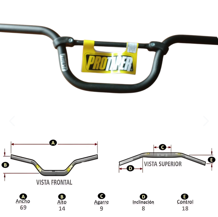 Manubrio ProTaper Sport Universal Para Moto - vista frontal