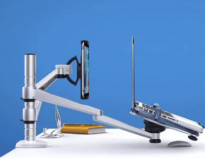 Soporte Holder Ajustable para Computador y Laptop — Brazo de Aluminio Ergonómico