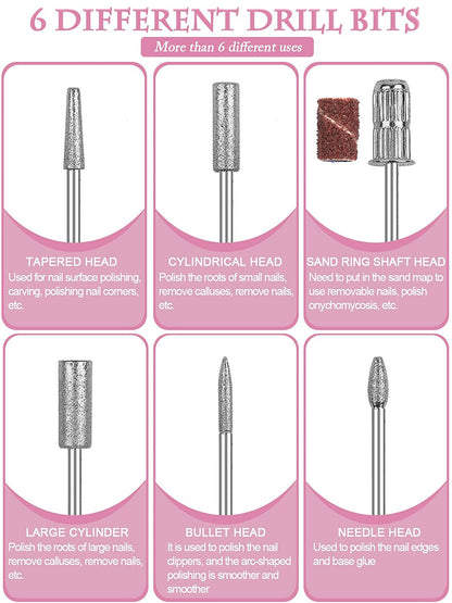 Pulidor de Uñas Eléctrico Profesional — Kit Completo para Manicura y Pedicura