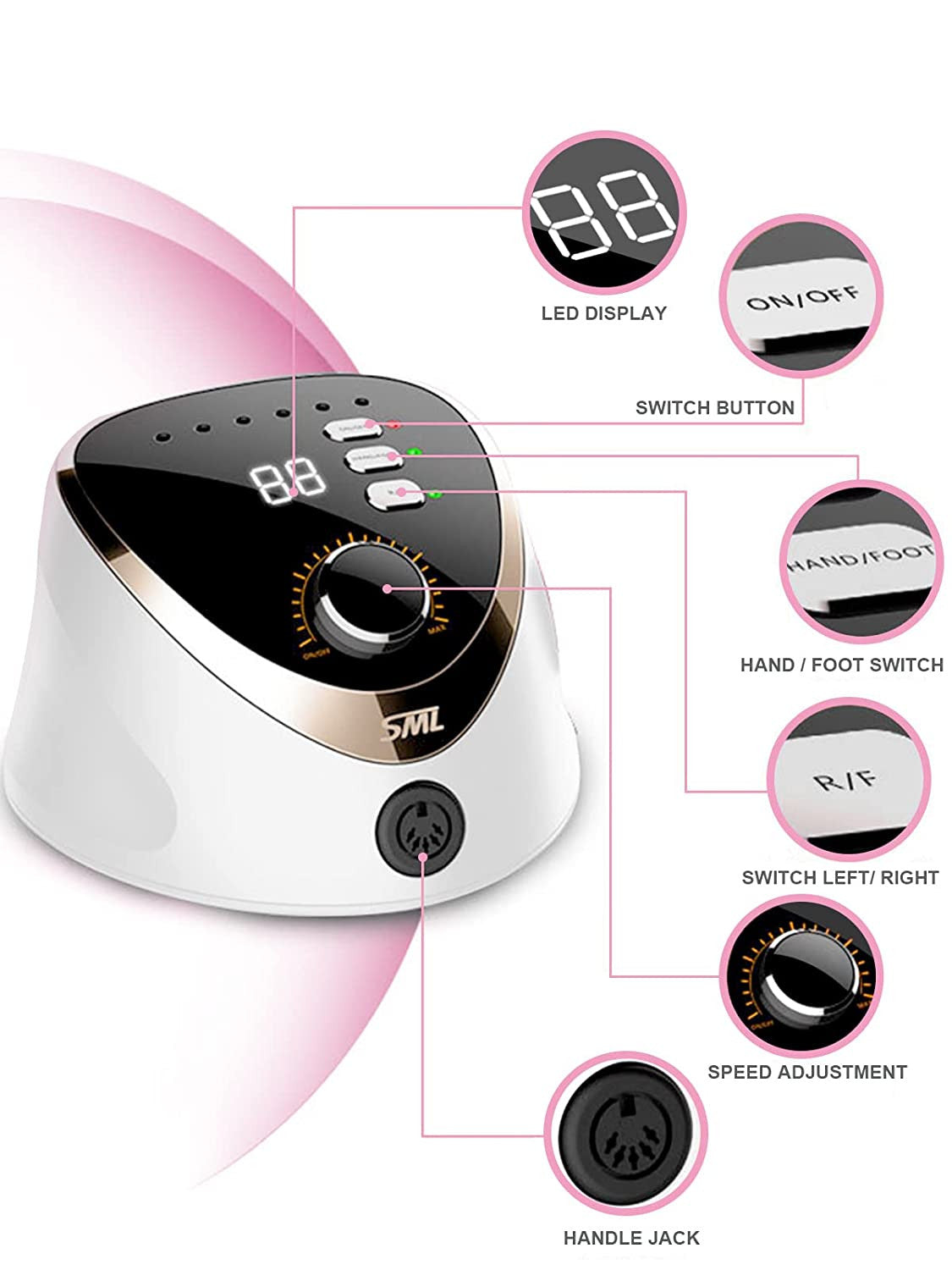 Pulidor de Uñas Eléctrico Profesional — Kit Completo para Manicura y Pedicura