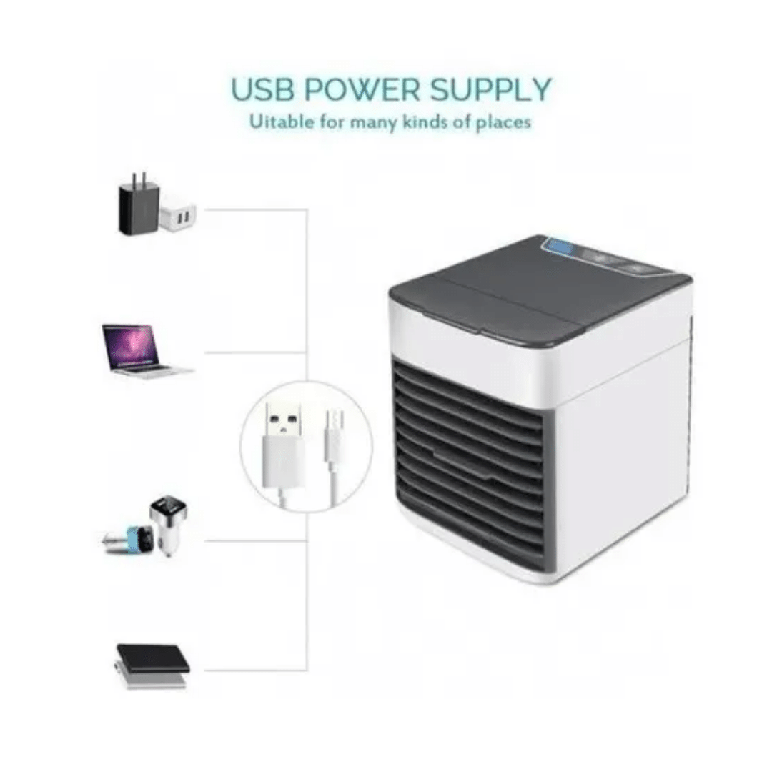 Aire Acondicionado Personal 3 en 1 — Refrigera, Humidifica y Purifica