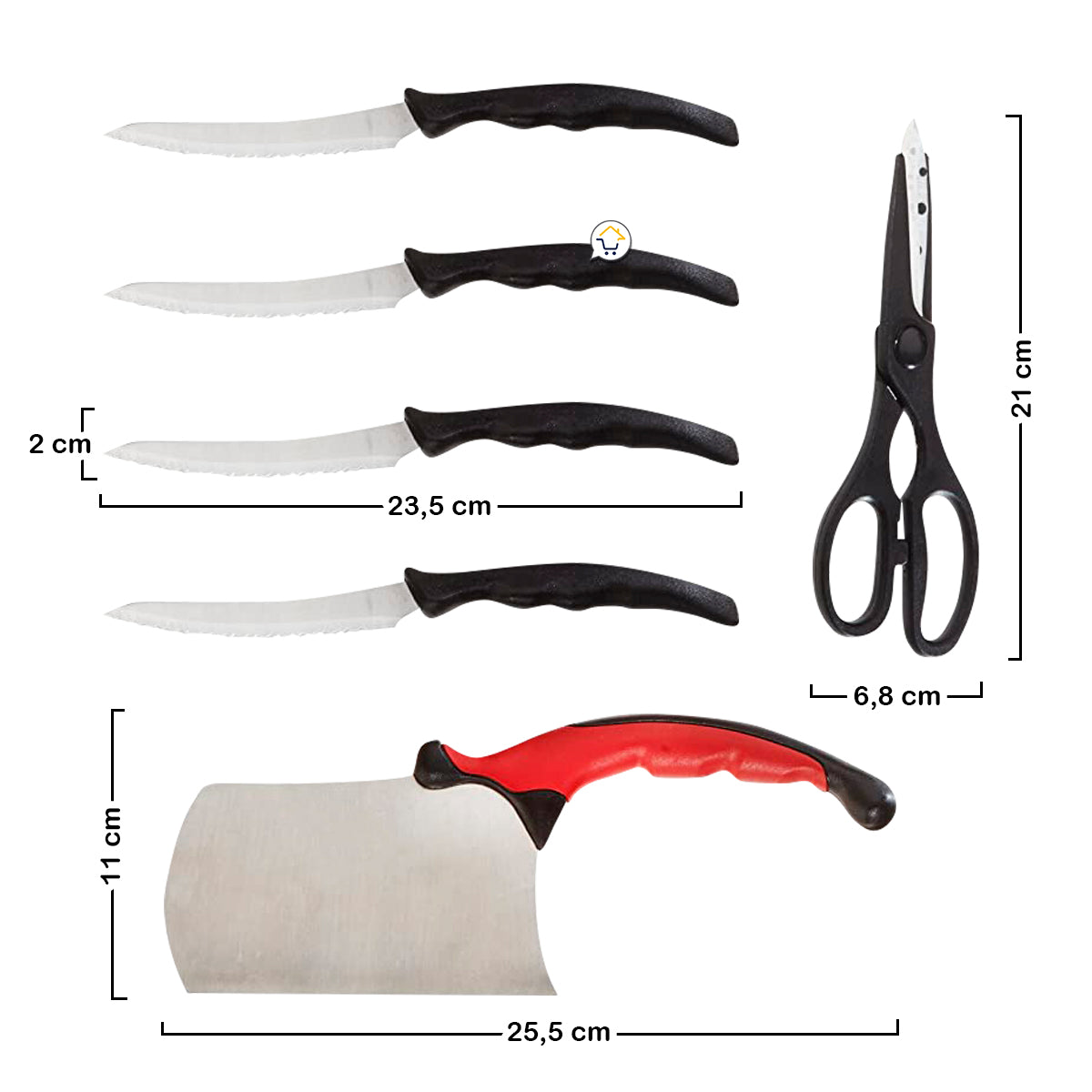 Set de Cuchillos x10 Acero Inoxidable E033: Tu Estación de Corte Completa