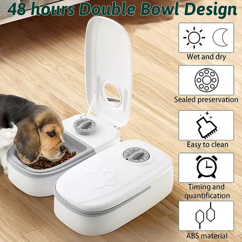 Comedero De Mascotas Con Temporizador - vista lateral