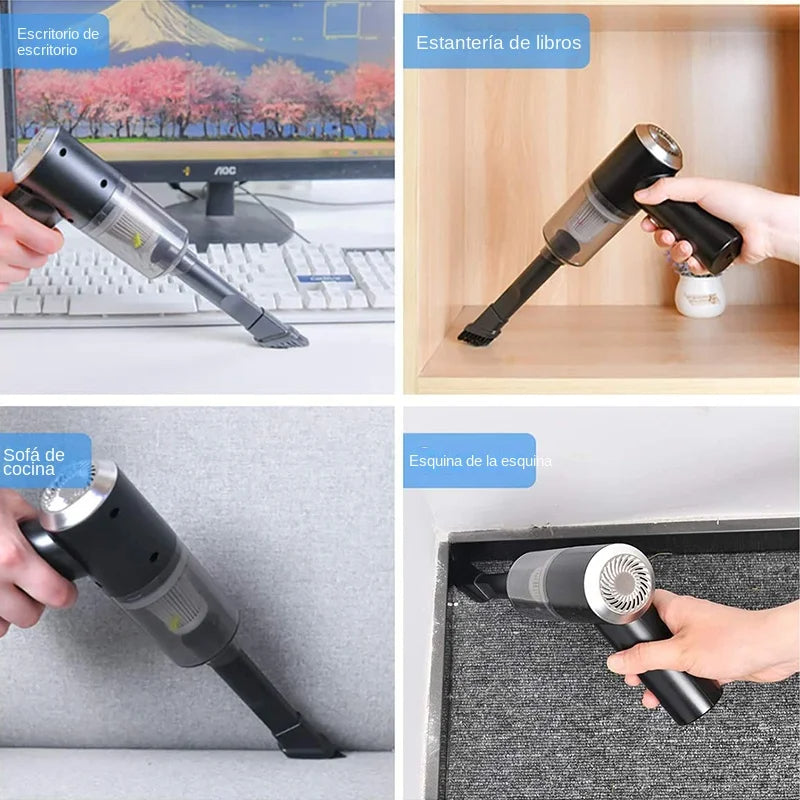 Mini Aspiradora Pro-Clean Portátil 4 en 1: Limpieza Total para tu Escritorio, Carro y Hogar