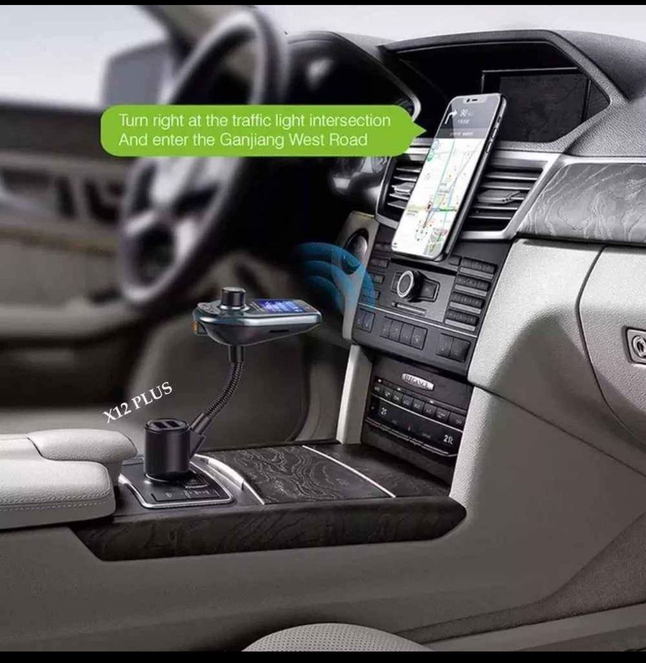 Convertidor Bluetooth FM A30 para Carro — Manos Libres, USB y Pantalla LED
