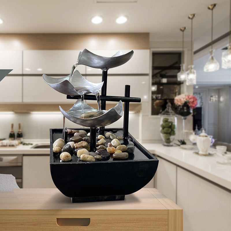 Fuente de Mesa de Relajación 3 Niveles con Luz — Sonido zen para tu hogar