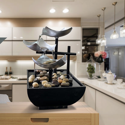 Fuente de Mesa de Relajación 3 Niveles con Luz — Sonido zen para tu hogar
