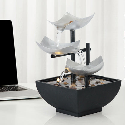 Fuente de Mesa de Relajación 3 Niveles con Luz — Sonido zen para tu hogar