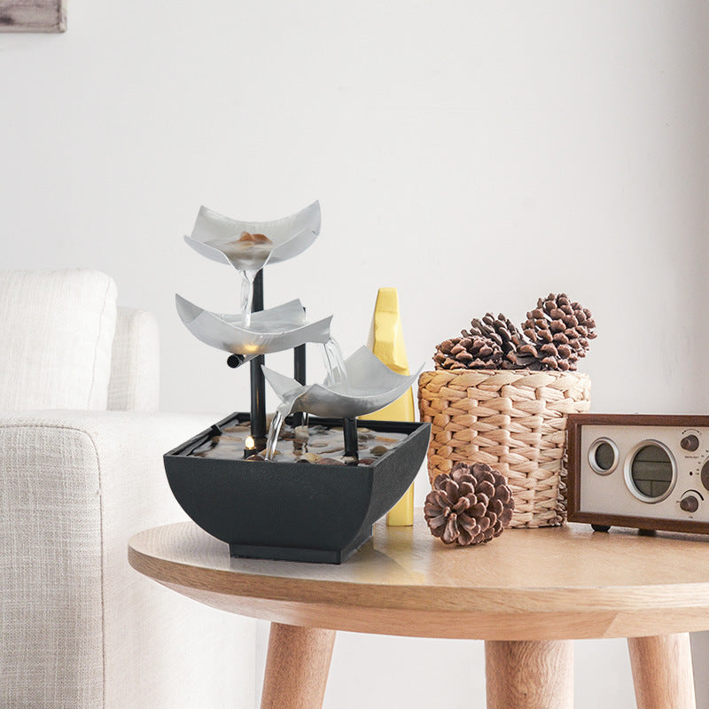Fuente de Mesa de Relajación 3 Niveles con Luz — Sonido zen para tu hogar