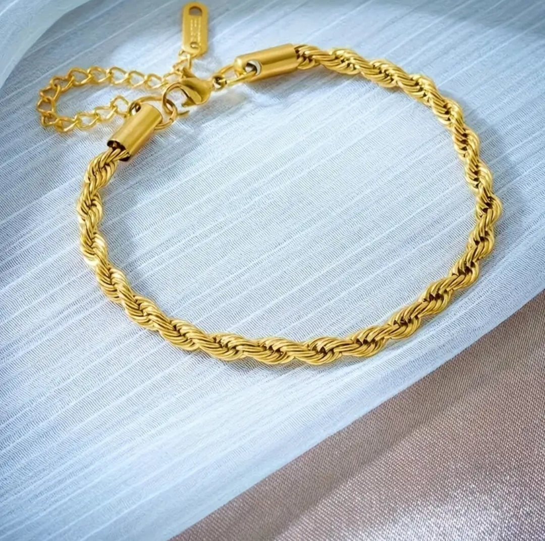 Combo Cadena + Pulsera Tejido Lazo 18K - detalle adicional