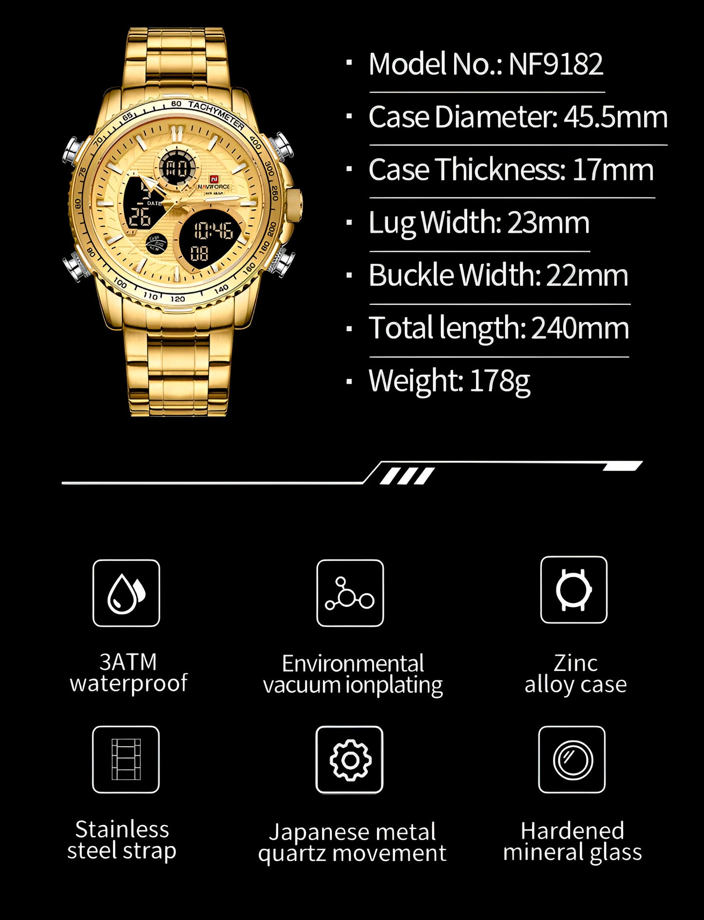 Reloj Naviforce Casual Nf9182 Cronógrafo – Estilo para Hombre